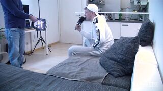 Super-hot slender Dude in milky socks at German Audition Casting Gayheim