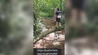 Having a masturbate in the work truck with my tradie friend leads to a dad cruising us in the forest