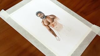Softcore Art Or Drawing of A Muscled Indian Desi Boy