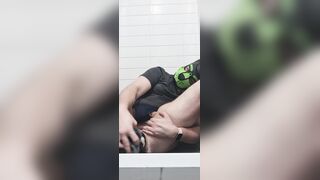 Pup gaped with fake penis