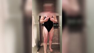 Sissy bikini in the douche