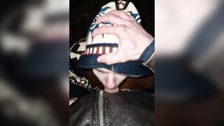 Lovely Femboy Gargles his Beaus Jizz-shotgun in the Forest