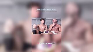 Brief conversation with a muscle fellow before screwing Twunk sans a condom.