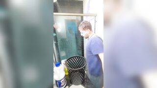 I was abjected by the married guy to tidy the douche in his palace before his wifey arrived.