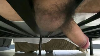 inexperienced jacking his Latino boner letting out a humungous geyser