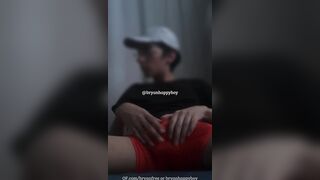 Hefty Swelling Adore - School Guy pawing his Large Schlong on Undewear... - bryanhappyboy