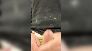 Edging and looking at my pre-jizz, trunks, sagging