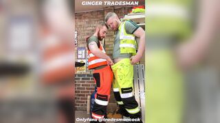 Ginger tradesmen drills and creampies Ginger wooly slot on construction website