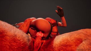 Gasping on the monster pecker