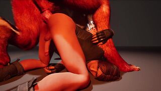 Gasping on the monster pecker