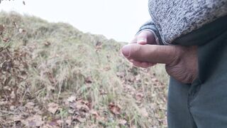 Trio destroyed ejaculations in public on a cold day. 4K Iamhornybobo