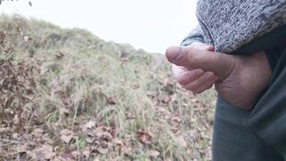 Trio destroyed ejaculations in public on a cold day. 4K Iamhornybobo