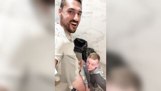 super-hot parent plumbing rock hard wondrous twunk with giant trouser snake in public toilet