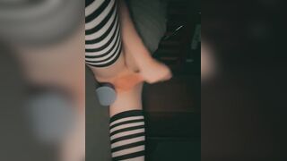 Femboy milks off with a faux-cock in his bootie