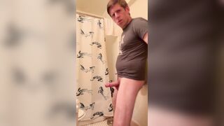 Unleashes enormous 8” beef whistle, masturbates with 2 mitts and blows a load no-mitts. Throbbing, monstrous, wonderful lollipop