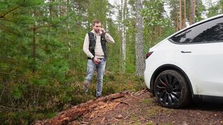 2 bearded boys had dual urinate in the woods and also peed on their Tesla truck. Outside homo porno