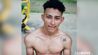 Jaw-dropping Latino man Marcus Chocolate-colored with torn muscles
