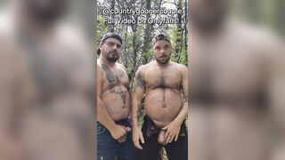 Fast furry spunk-pump gargling in the outdoors