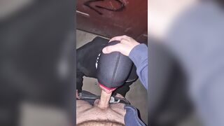 Cream colored anonymous oral job in dungeon