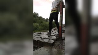 Mischievous sizzling lad drenches his clothes no clothes to switch into. and a b