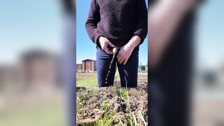 My lil salami pissing on my allotment I was busting again