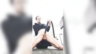 VACUUM FETISH using the vacuum to sucky-sucky my rump nads and erected meatpipe
