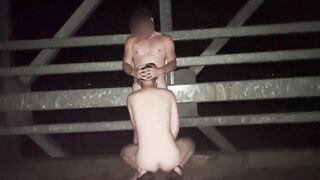 Caught by stranger providing oral, records for us while draining off