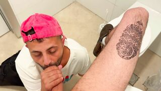 Large Arab man sausage dt in a public wc