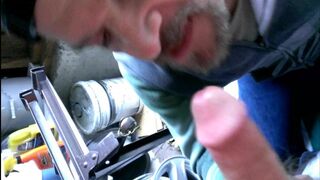 Gargling my heterosexual acquaintance Blake in his garage.