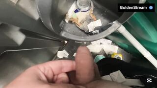 eighteen-yr-older dude takes a pee in the messiest restroom youve ever seen.