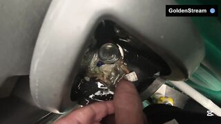 eighteen-yr-older dude takes a pee in the messiest restroom youve ever seen.