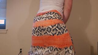 Jizzing Thru Lengthy Miniskirt Cork in Massive Caboose