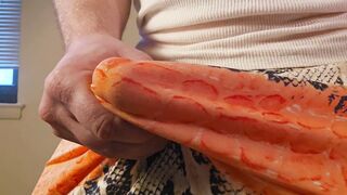 Jizzing Thru Lengthy Miniskirt Cork in Massive Caboose