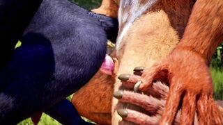 Unshaved 3 way barebacking lovemaking instruct, Hairy werewolf extraordinaire money-shot sans palms