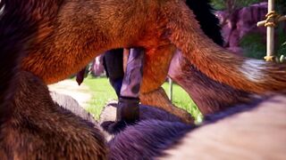 Unshaved 3 way barebacking lovemaking instruct, Hairy werewolf extraordinaire money-shot sans palms