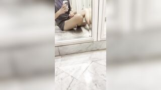 Money-shot in front of the mirror