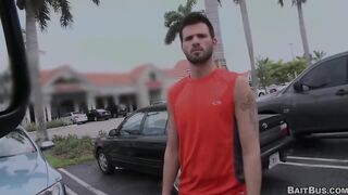 BAITBUS - Cody Robbinsons Blinded Oral job Turns Into A Bait Bus Sweetie With The Rock