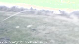 Outdoor lad in the bushes with a harsh father, screwed and adorned in large dick jizz