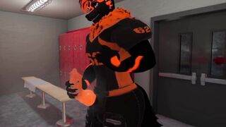 Musky HISS U football player masturbates off in lockeroom