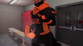 Musky HISS U football player masturbates off in lockeroom