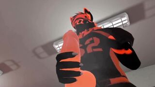 Musky HISS U football player masturbates off in lockeroom