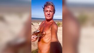 Christopheporn Bare Beach public getting off with nip clothespins