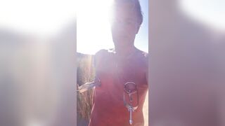 Christopheporn Bare Beach public getting off with nip clothespins