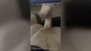 Thin Youngster with a Humungous Trunk Milks Off and Shoots a load Stiff