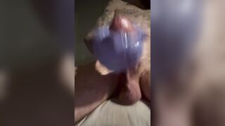 Yam-sized dual fountain , pre jizm looking like a pre stream