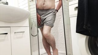 Utter bladder fight until I desperate urinate my underpants. Got lots of urinate all over myself