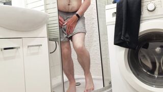 Utter bladder fight until I desperate urinate my underpants. Got lots of urinate all over myself