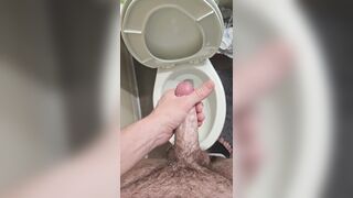 Hefty cum shot and urinating in the shower